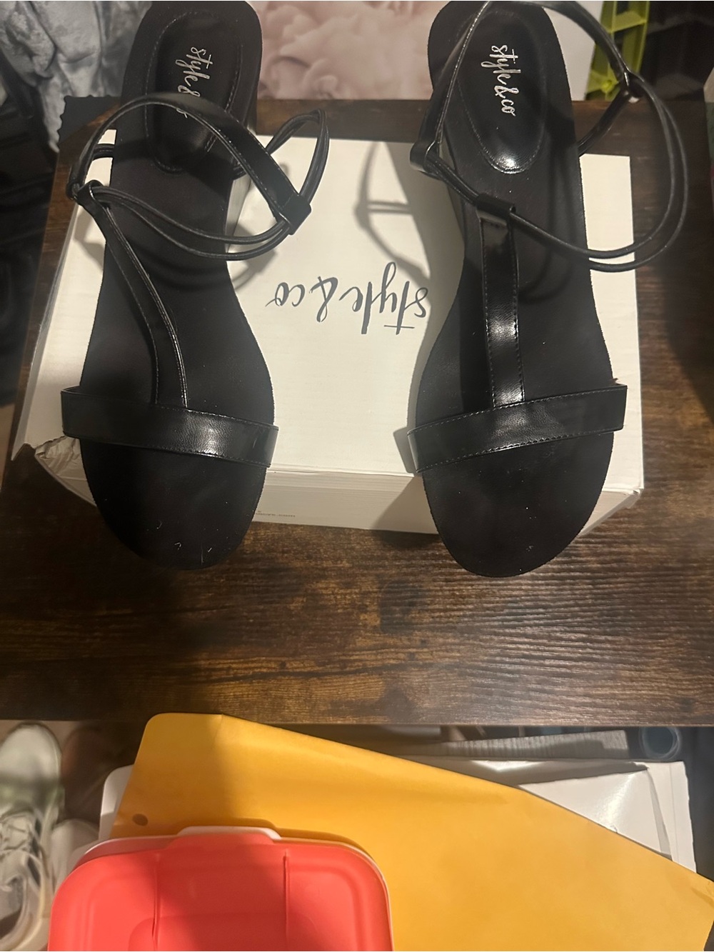 Style & Co. Black Women's Wedge Sandals